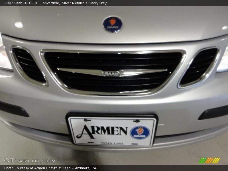 Silver Metallic / Black/Gray 2007 Saab 9-3 2.0T Convertible