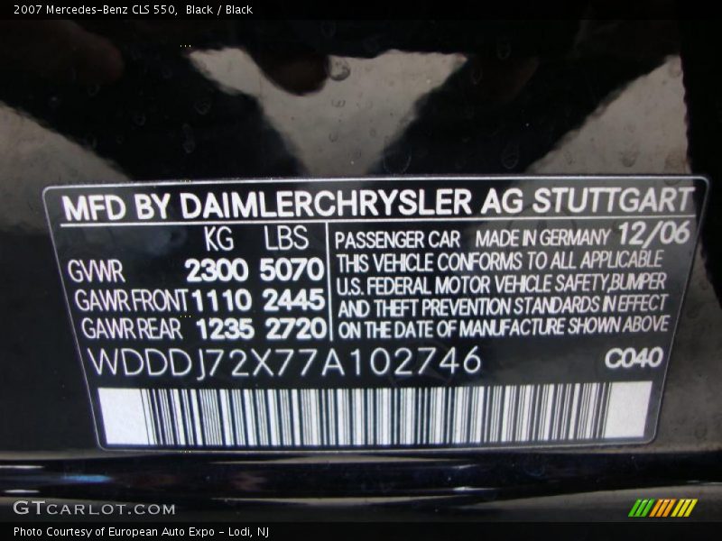 Black / Black 2007 Mercedes-Benz CLS 550