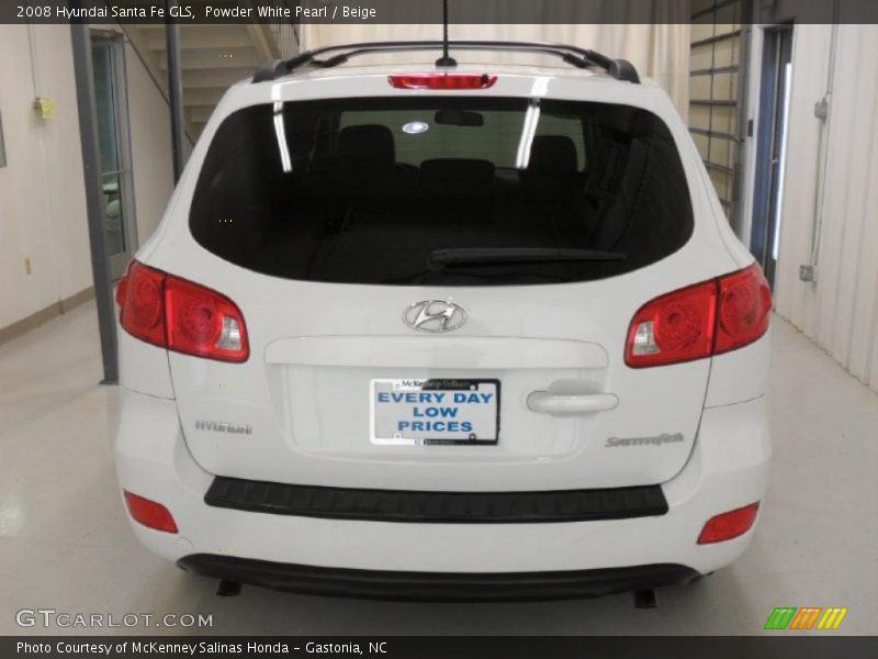 Powder White Pearl / Beige 2008 Hyundai Santa Fe GLS