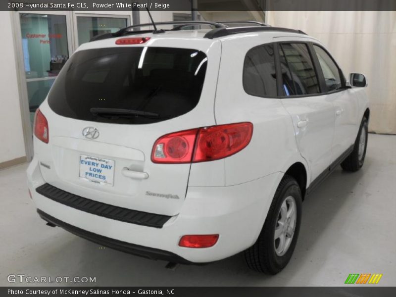 Powder White Pearl / Beige 2008 Hyundai Santa Fe GLS