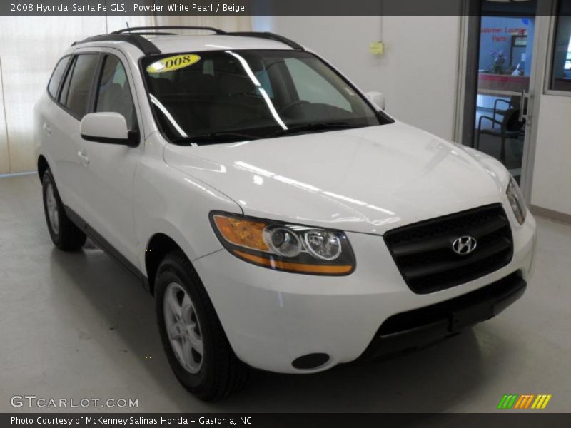 Powder White Pearl / Beige 2008 Hyundai Santa Fe GLS