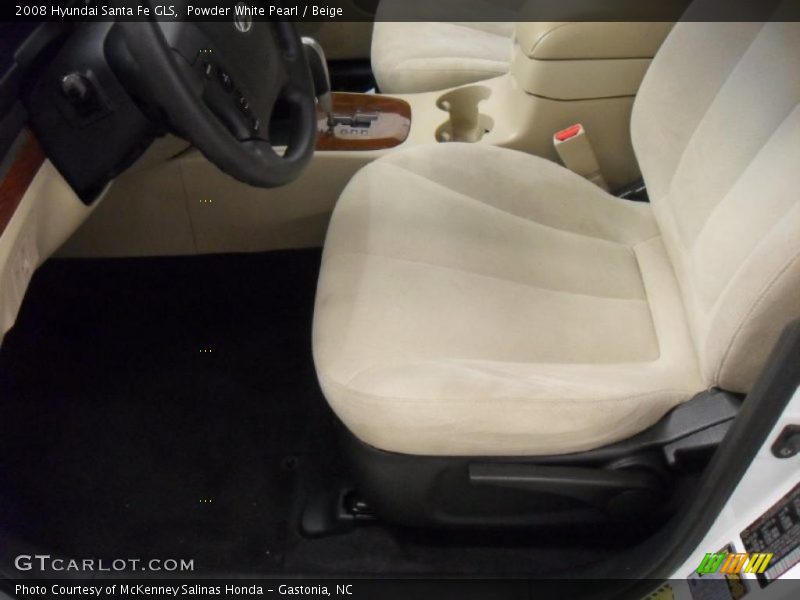 Powder White Pearl / Beige 2008 Hyundai Santa Fe GLS