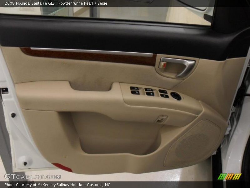 Powder White Pearl / Beige 2008 Hyundai Santa Fe GLS