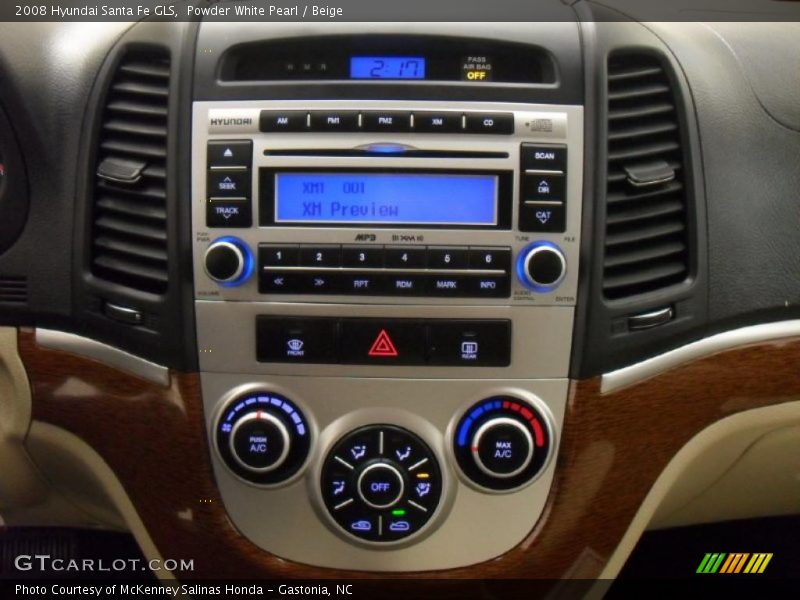 Powder White Pearl / Beige 2008 Hyundai Santa Fe GLS