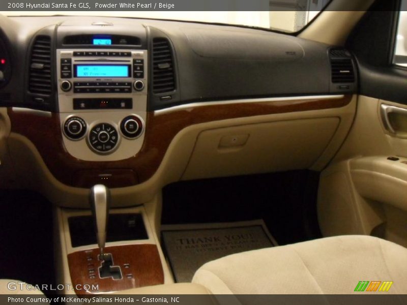 Powder White Pearl / Beige 2008 Hyundai Santa Fe GLS