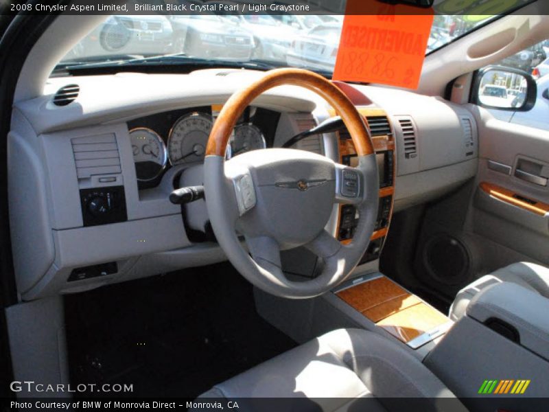 Brilliant Black Crystal Pearl / Light Graystone 2008 Chrysler Aspen Limited