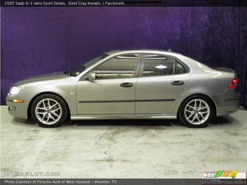 Steel Gray Metallic / Parchment 2005 Saab 9-3 Aero Sport Sedan