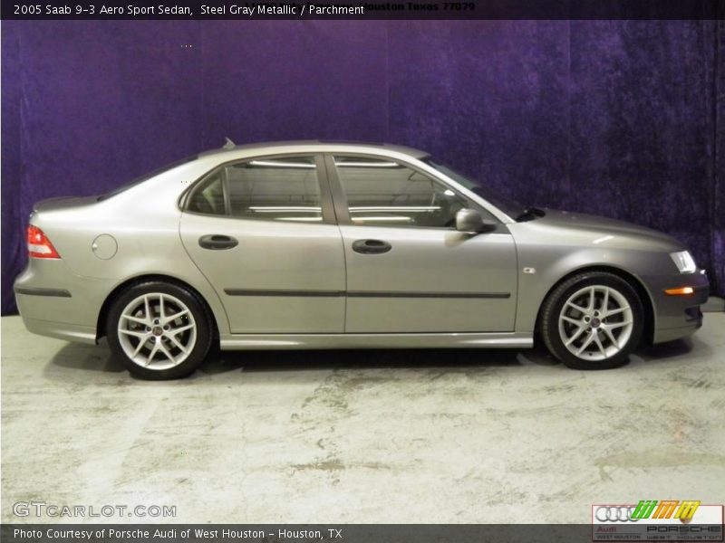Steel Gray Metallic / Parchment 2005 Saab 9-3 Aero Sport Sedan