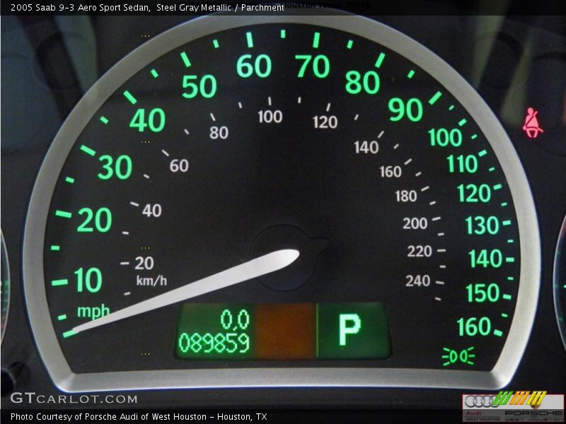 Steel Gray Metallic / Parchment 2005 Saab 9-3 Aero Sport Sedan