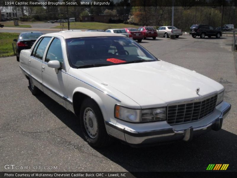 White / Burgundy 1994 Cadillac Fleetwood Brougham Sedan