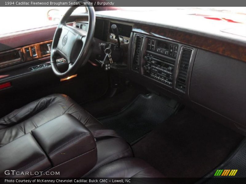 White / Burgundy 1994 Cadillac Fleetwood Brougham Sedan