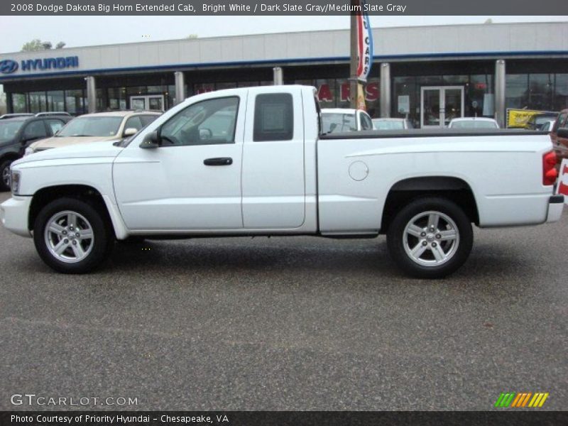 Bright White / Dark Slate Gray/Medium Slate Gray 2008 Dodge Dakota Big Horn Extended Cab