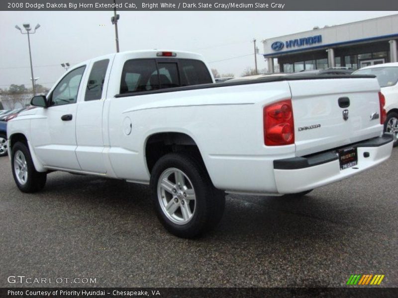 Bright White / Dark Slate Gray/Medium Slate Gray 2008 Dodge Dakota Big Horn Extended Cab