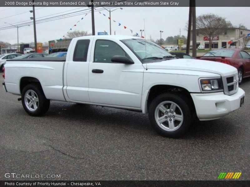 Bright White / Dark Slate Gray/Medium Slate Gray 2008 Dodge Dakota Big Horn Extended Cab