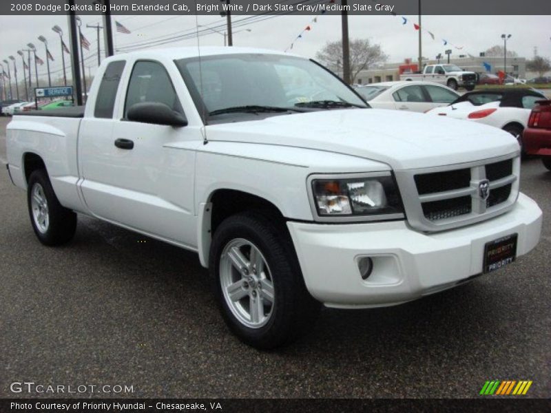 Bright White / Dark Slate Gray/Medium Slate Gray 2008 Dodge Dakota Big Horn Extended Cab