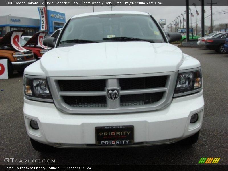 Bright White / Dark Slate Gray/Medium Slate Gray 2008 Dodge Dakota Big Horn Extended Cab