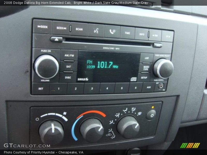 Controls of 2008 Dakota Big Horn Extended Cab