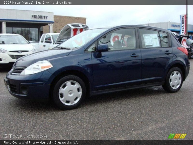 Blue Onyx Metallic / Beige 2007 Nissan Versa S