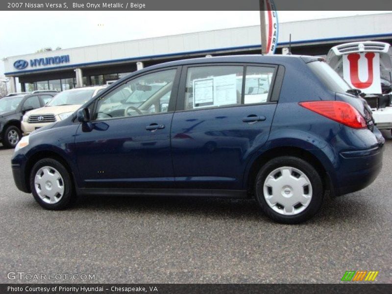 Blue Onyx Metallic / Beige 2007 Nissan Versa S