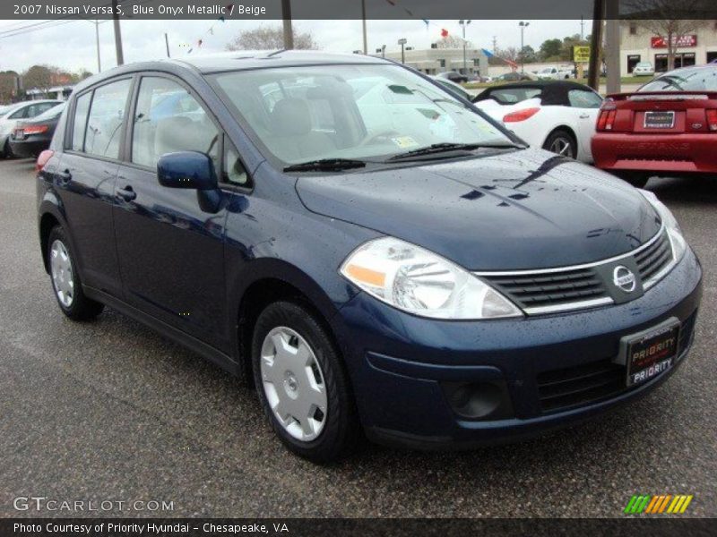 Blue Onyx Metallic / Beige 2007 Nissan Versa S