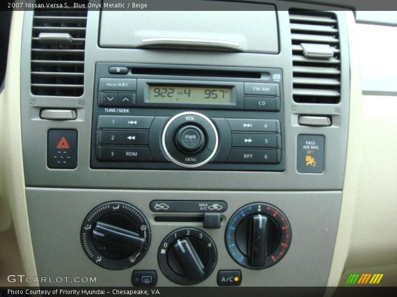 Blue Onyx Metallic / Beige 2007 Nissan Versa S