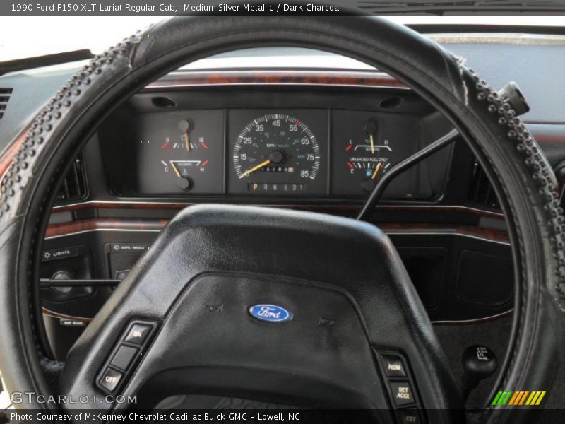 Medium Silver Metallic / Dark Charcoal 1990 Ford F150 XLT Lariat Regular Cab