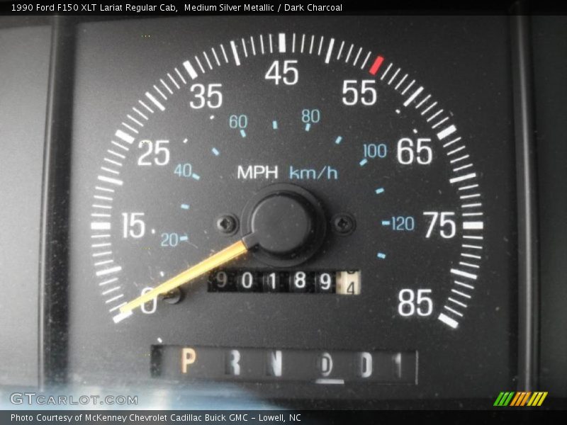 Medium Silver Metallic / Dark Charcoal 1990 Ford F150 XLT Lariat Regular Cab