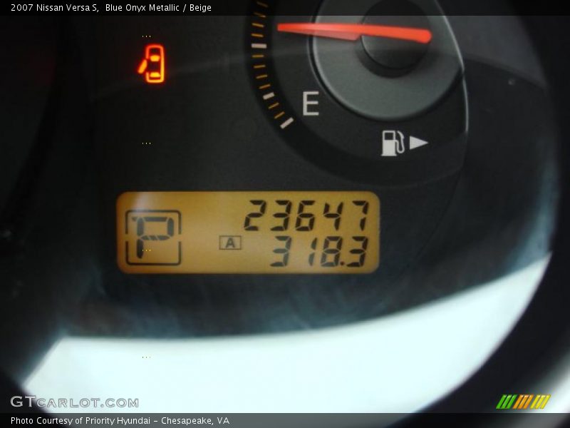 Blue Onyx Metallic / Beige 2007 Nissan Versa S
