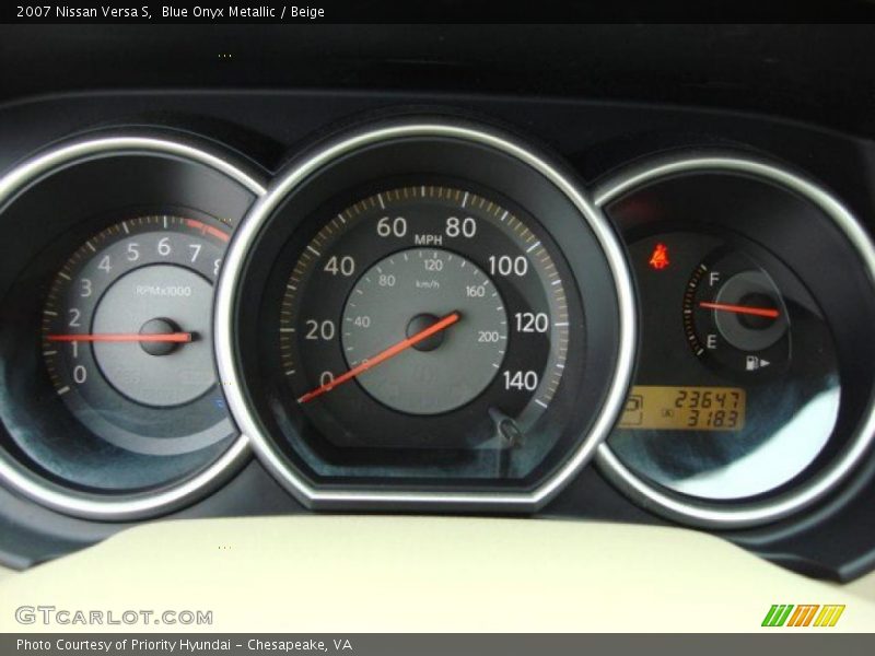 Blue Onyx Metallic / Beige 2007 Nissan Versa S