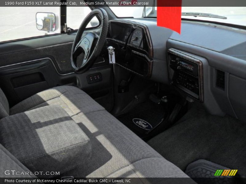 Medium Silver Metallic / Dark Charcoal 1990 Ford F150 XLT Lariat Regular Cab
