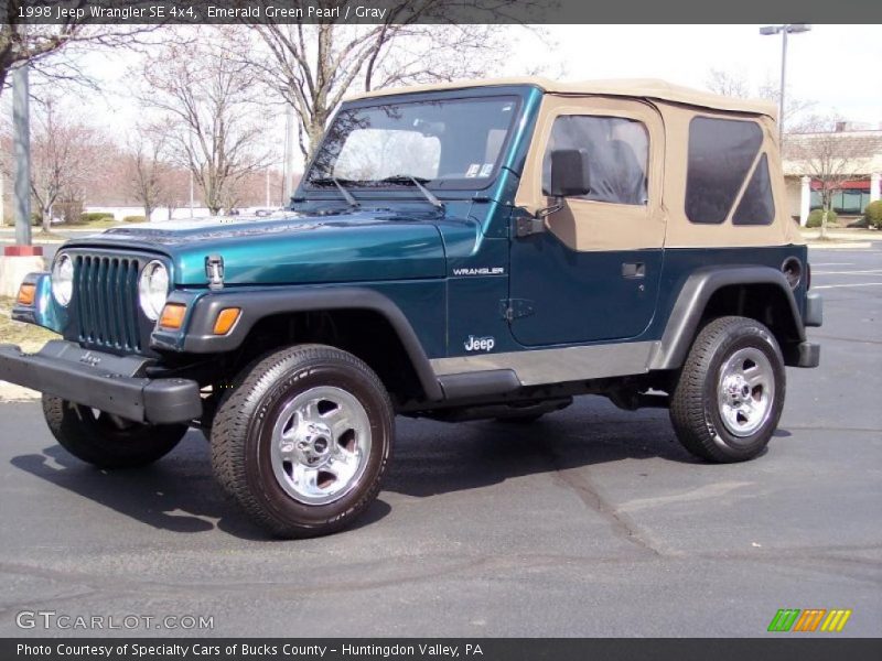 Emerald Green Pearl / Gray 1998 Jeep Wrangler SE 4x4