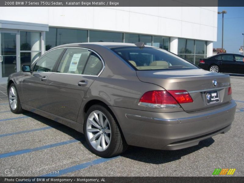 Kalahari Beige Metallic / Beige 2008 BMW 7 Series 750Li Sedan
