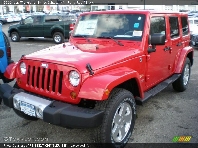 Flame Red / Black 2011 Jeep Wrangler Unlimited Sahara 4x4