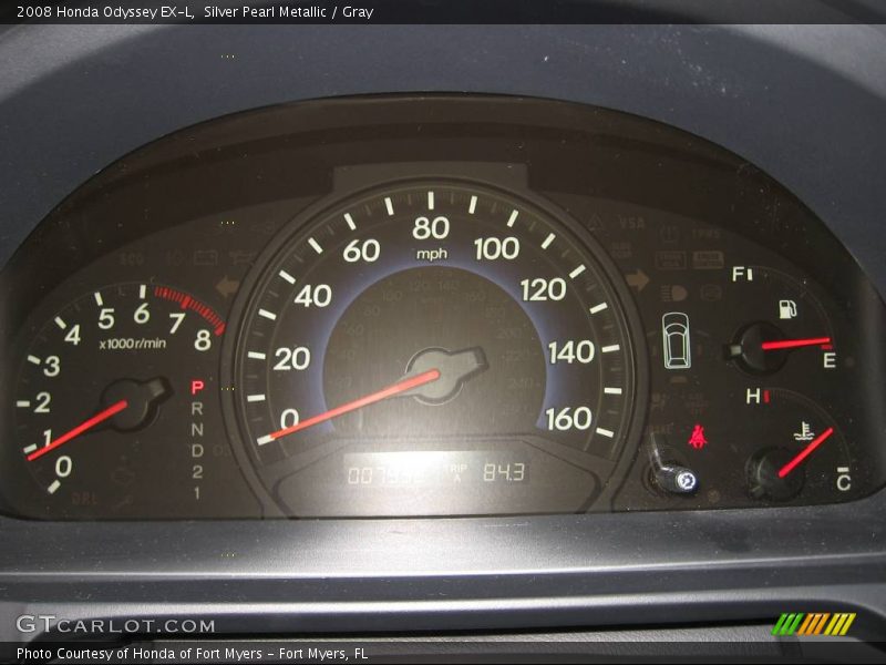 Silver Pearl Metallic / Gray 2008 Honda Odyssey EX-L