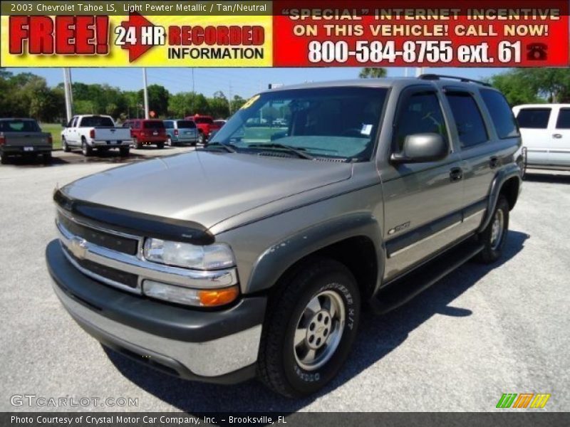 Light Pewter Metallic / Tan/Neutral 2003 Chevrolet Tahoe LS