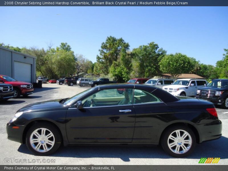Brilliant Black Crystal Pearl / Medium Pebble Beige/Cream 2008 Chrysler Sebring Limited Hardtop Convertible