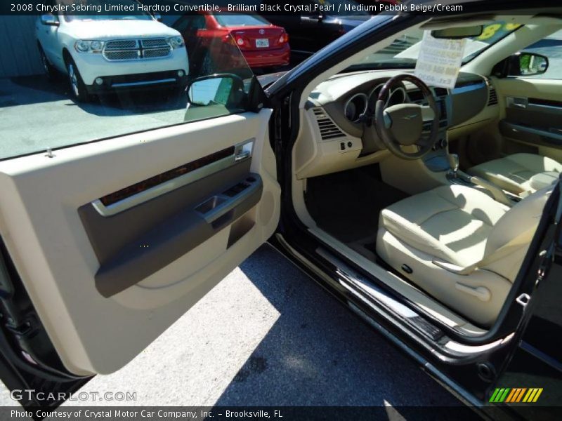 Brilliant Black Crystal Pearl / Medium Pebble Beige/Cream 2008 Chrysler Sebring Limited Hardtop Convertible