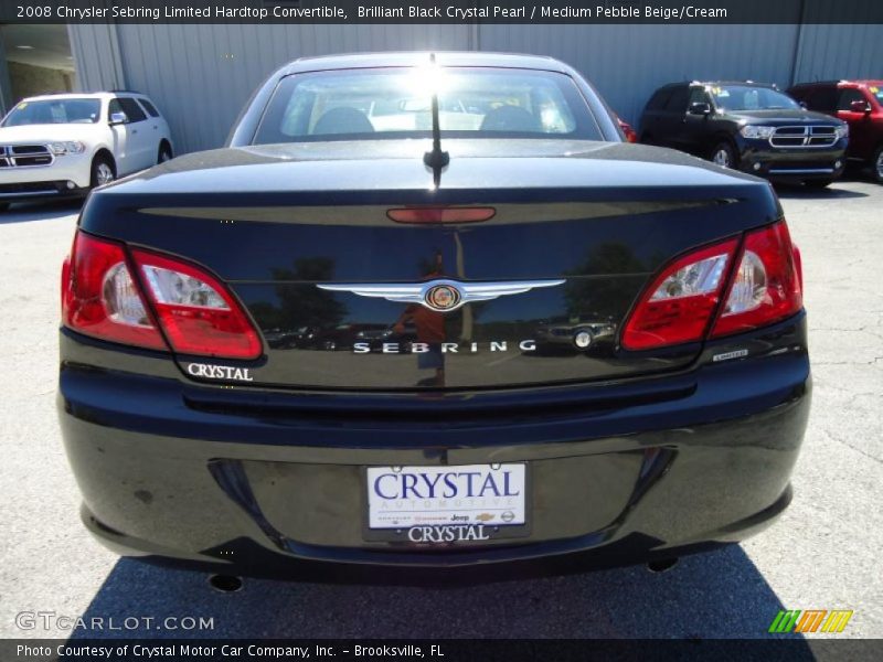 Brilliant Black Crystal Pearl / Medium Pebble Beige/Cream 2008 Chrysler Sebring Limited Hardtop Convertible