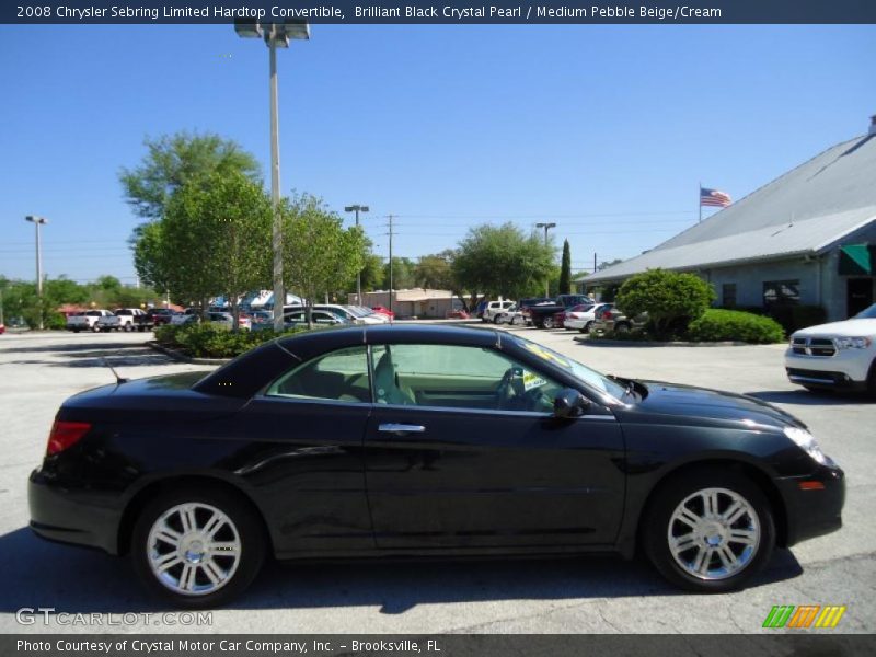 Brilliant Black Crystal Pearl / Medium Pebble Beige/Cream 2008 Chrysler Sebring Limited Hardtop Convertible