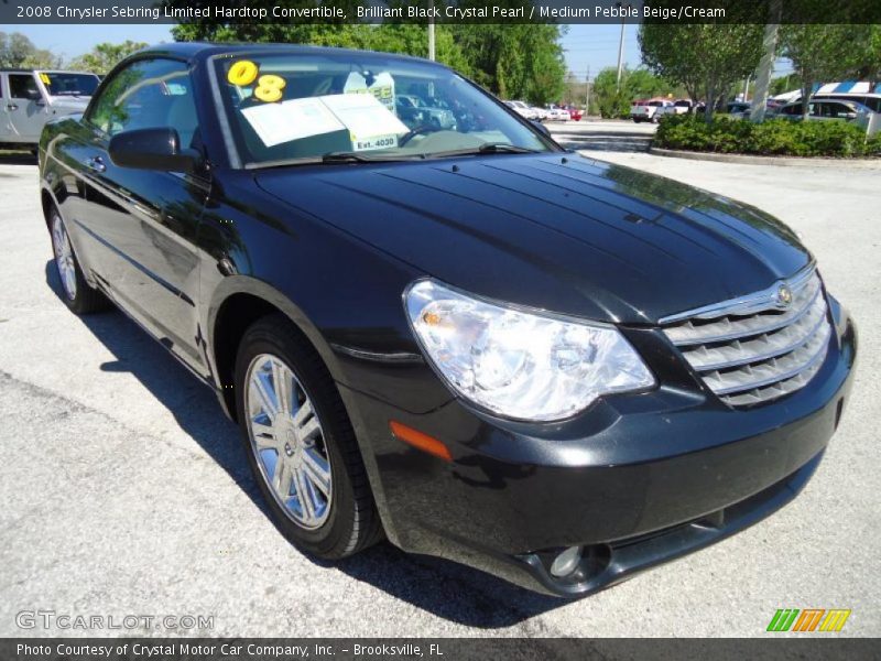 Brilliant Black Crystal Pearl / Medium Pebble Beige/Cream 2008 Chrysler Sebring Limited Hardtop Convertible
