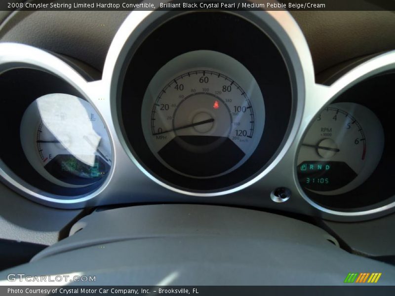 Brilliant Black Crystal Pearl / Medium Pebble Beige/Cream 2008 Chrysler Sebring Limited Hardtop Convertible