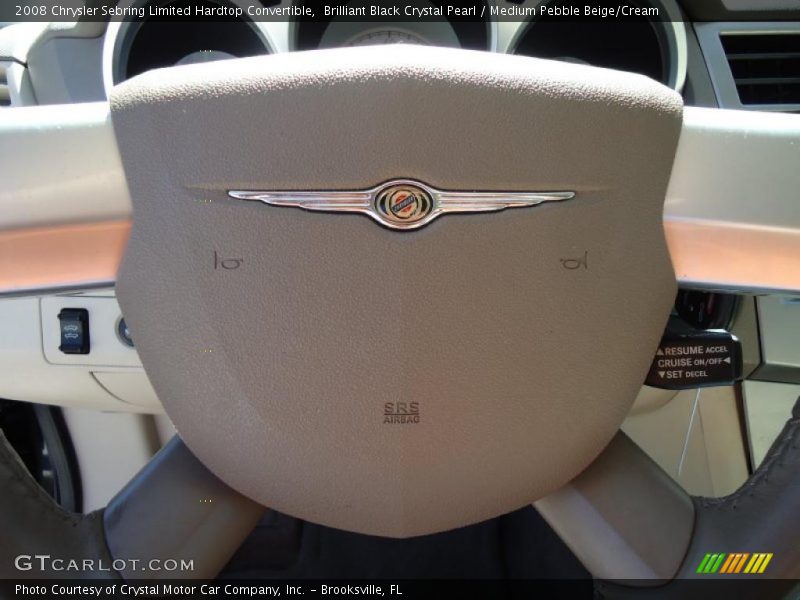 Brilliant Black Crystal Pearl / Medium Pebble Beige/Cream 2008 Chrysler Sebring Limited Hardtop Convertible