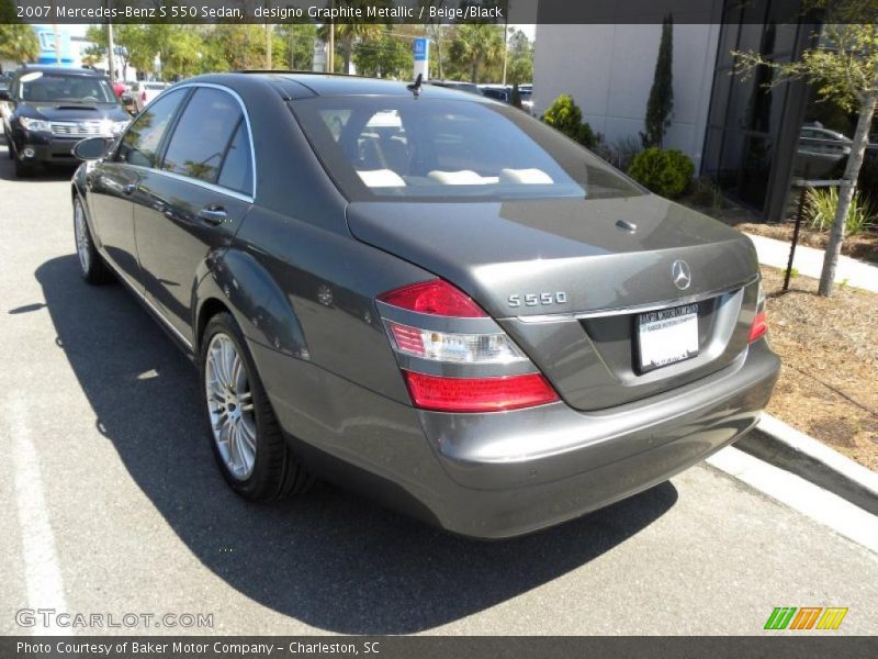 designo Graphite Metallic / Beige/Black 2007 Mercedes-Benz S 550 Sedan