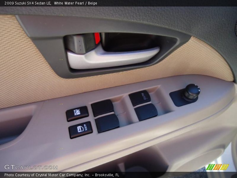 White Water Pearl / Beige 2009 Suzuki SX4 Sedan LE
