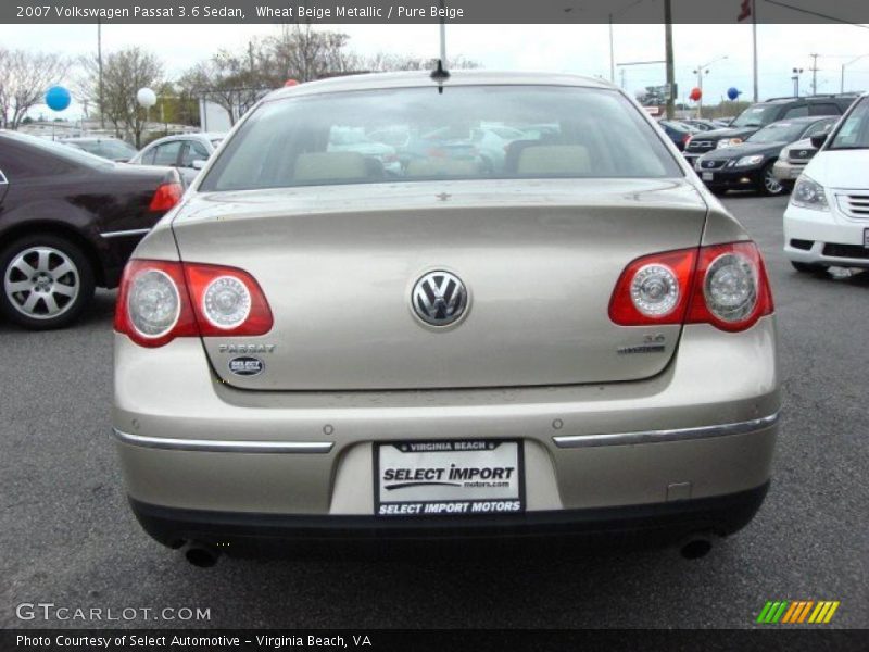 Wheat Beige Metallic / Pure Beige 2007 Volkswagen Passat 3.6 Sedan