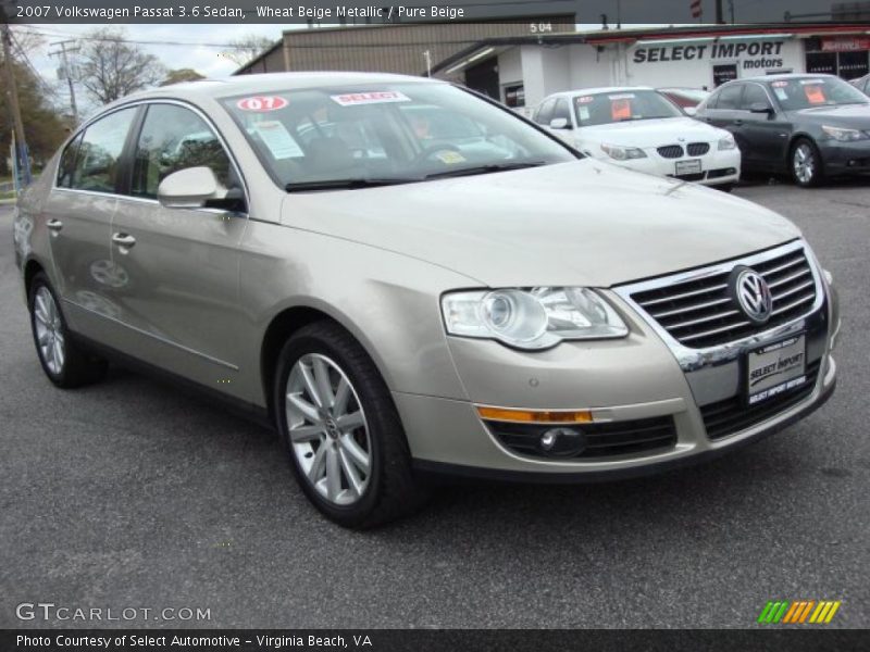 Wheat Beige Metallic / Pure Beige 2007 Volkswagen Passat 3.6 Sedan