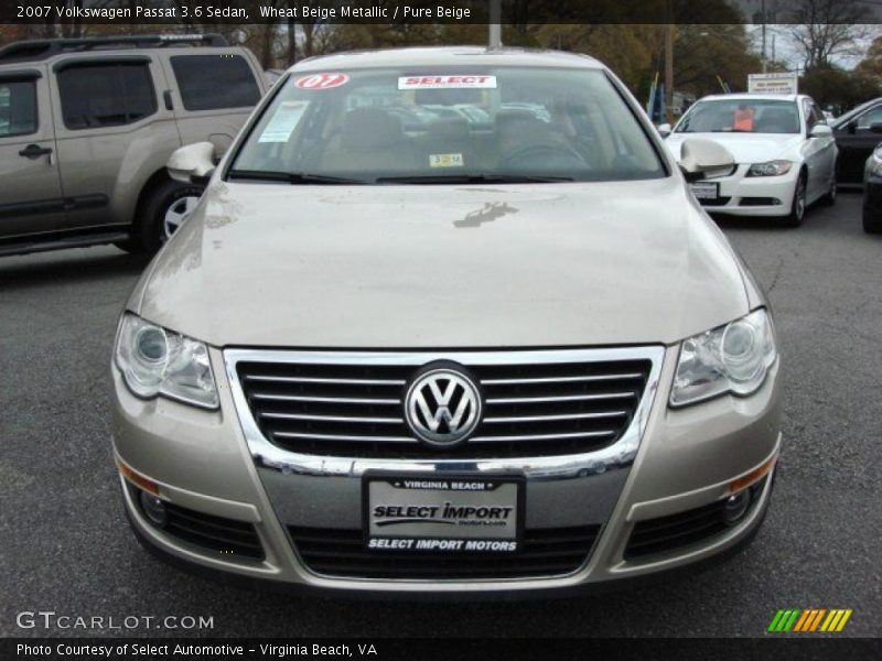 Wheat Beige Metallic / Pure Beige 2007 Volkswagen Passat 3.6 Sedan
