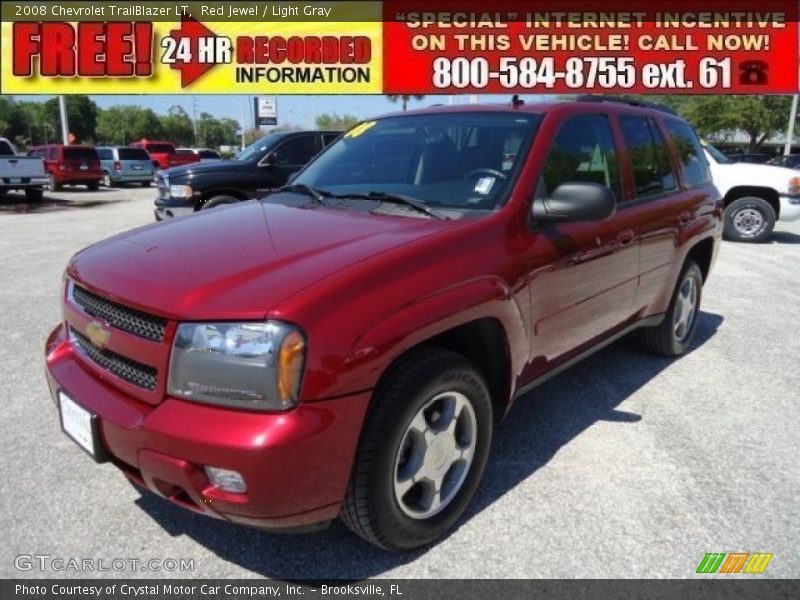 Red Jewel / Light Gray 2008 Chevrolet TrailBlazer LT