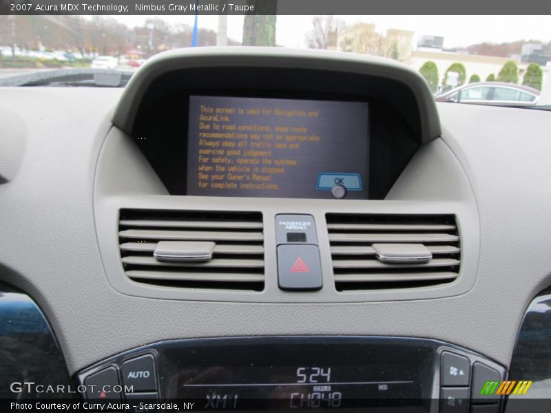 Nimbus Gray Metallic / Taupe 2007 Acura MDX Technology