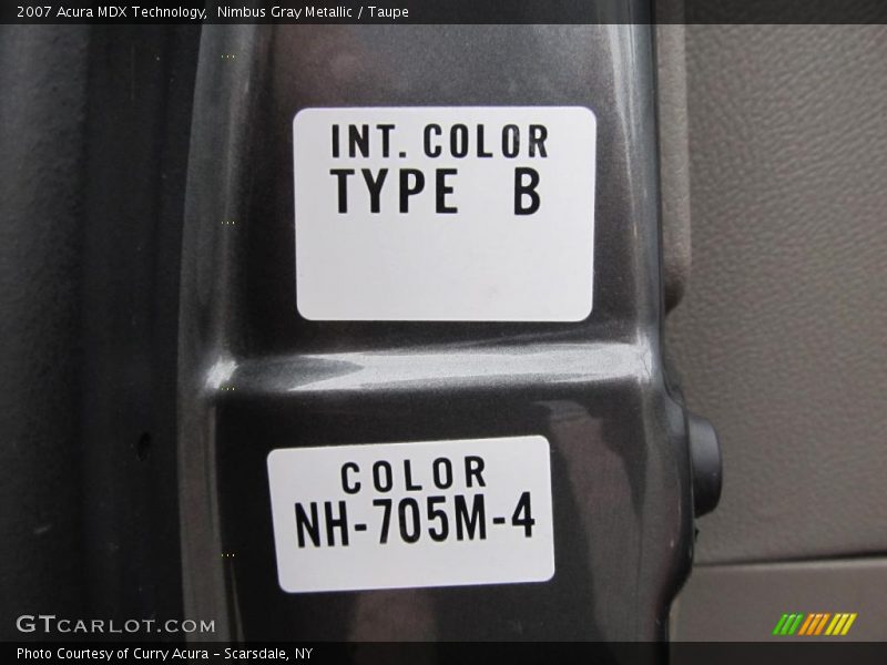 Nimbus Gray Metallic / Taupe 2007 Acura MDX Technology